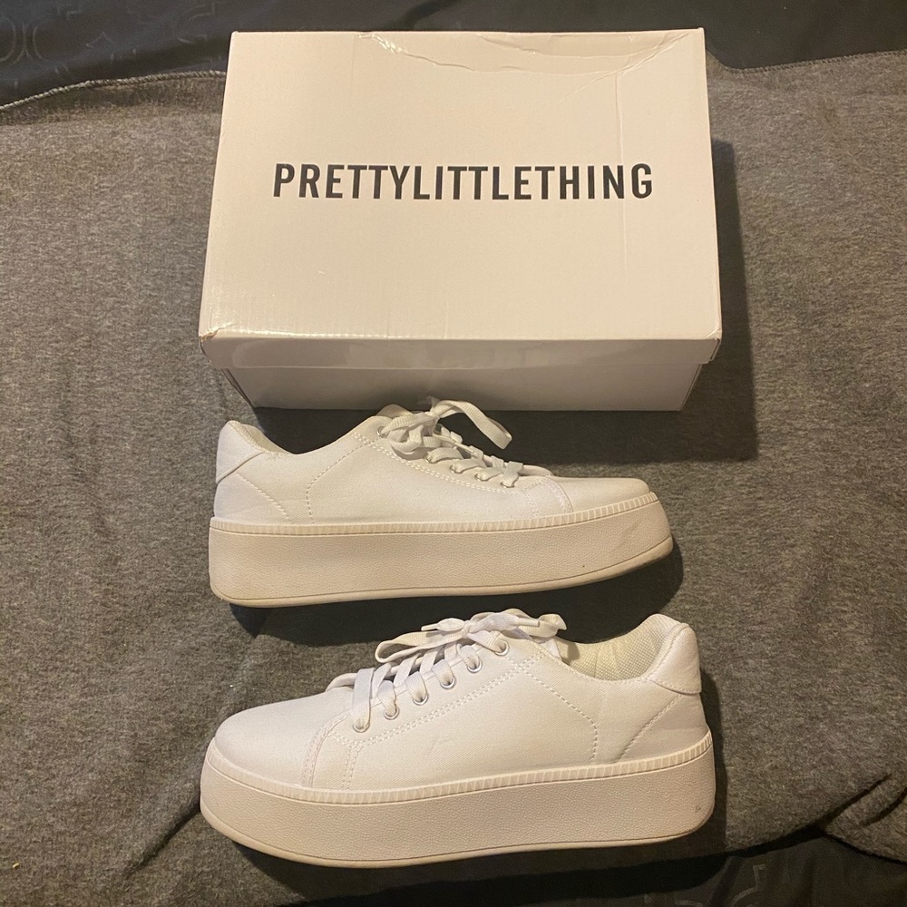 White Platform Trainers